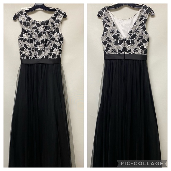 Aidan Mattox black and white tulle Gown - Picture 8 of 13